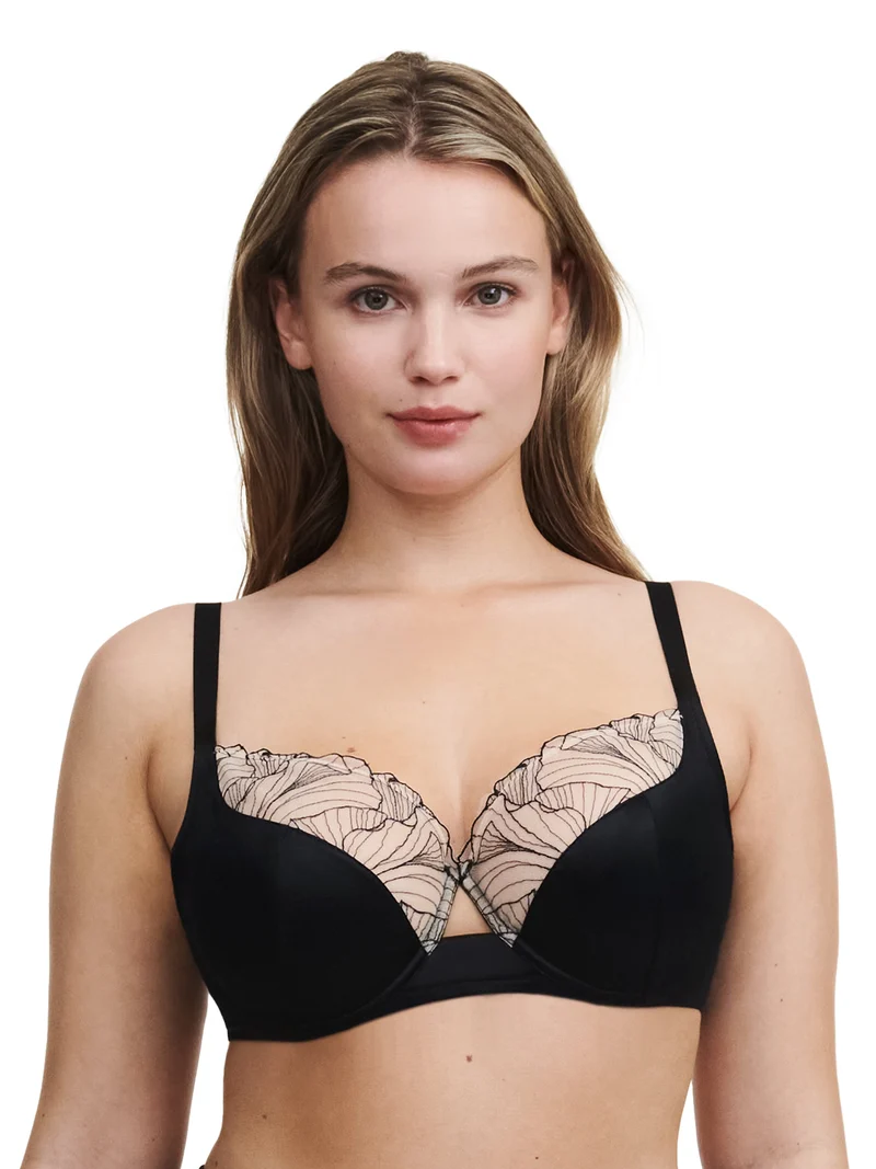 Chantelle - Tattoo Love Sehr bedeckender Bügel-BH Schwarz / Goldbeige