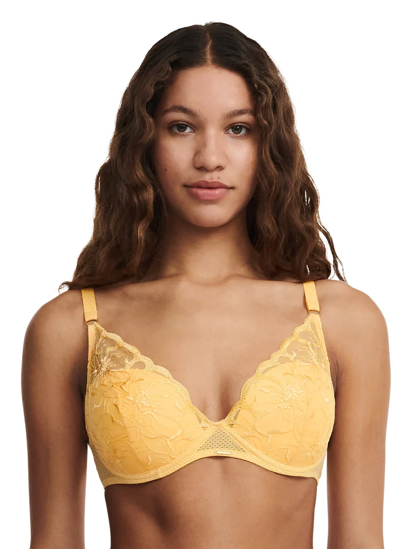 Chantelle – Fleurs Plunge T-Shirt-BH Zitrone