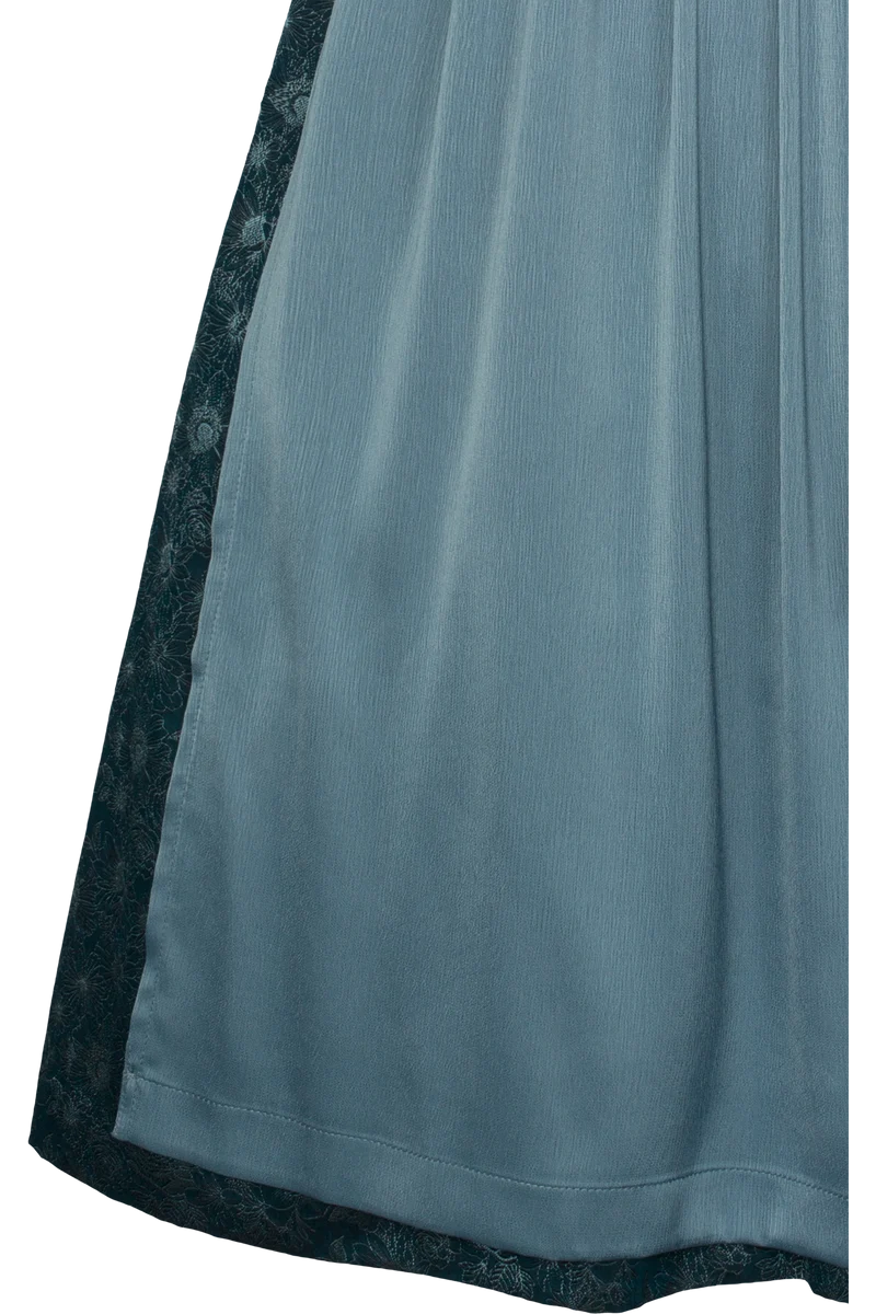 Midi-Dirndl mit samtigem Bouclé-Mieder - petrol