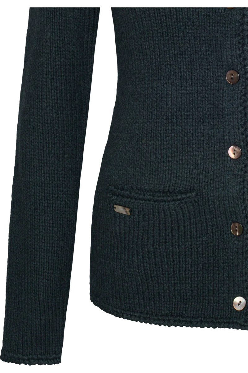 Damen Trachten-Strickjacke mit Perlmuttknöpfen - blau