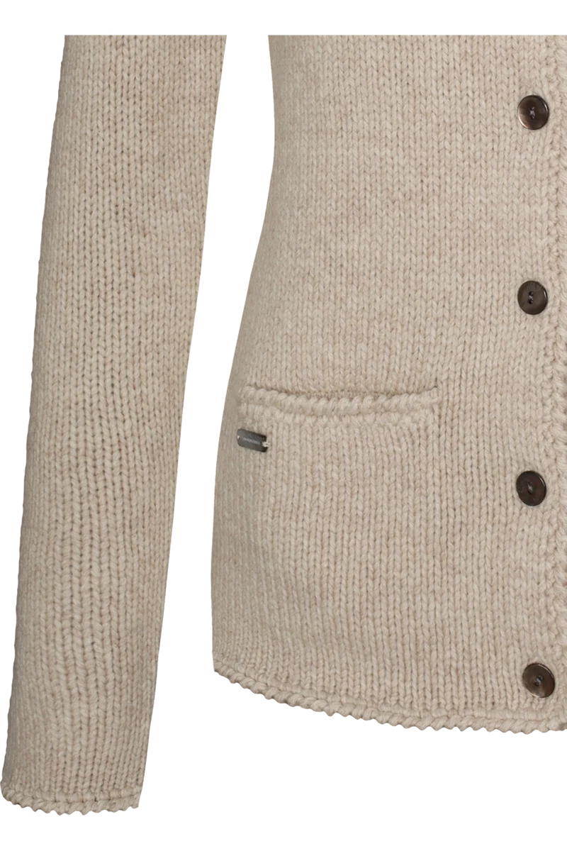 Damen Trachten-Strickjacke mit Perlmuttknöpfen - beige