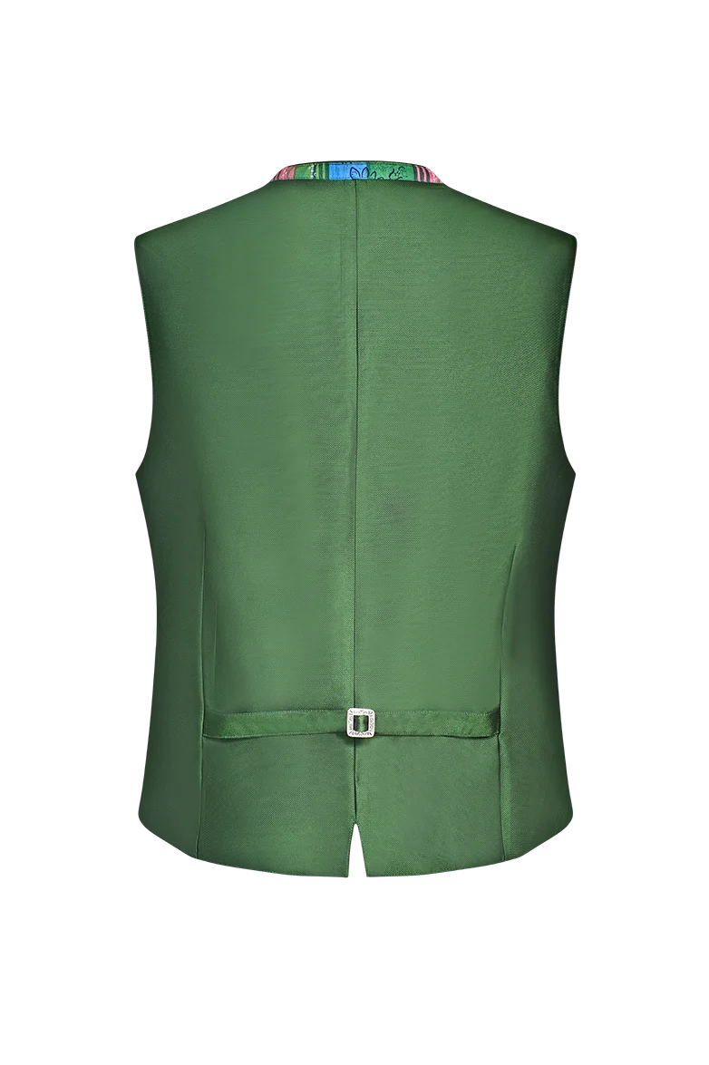 Handdruck-Gilet aus reiner Seide