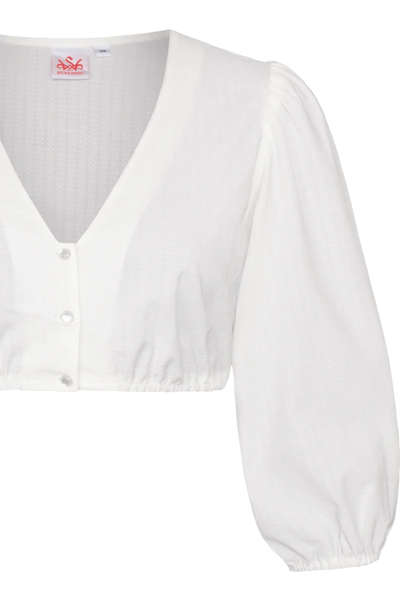 Dirndlbluse mit Strukturoptik - offwhite
