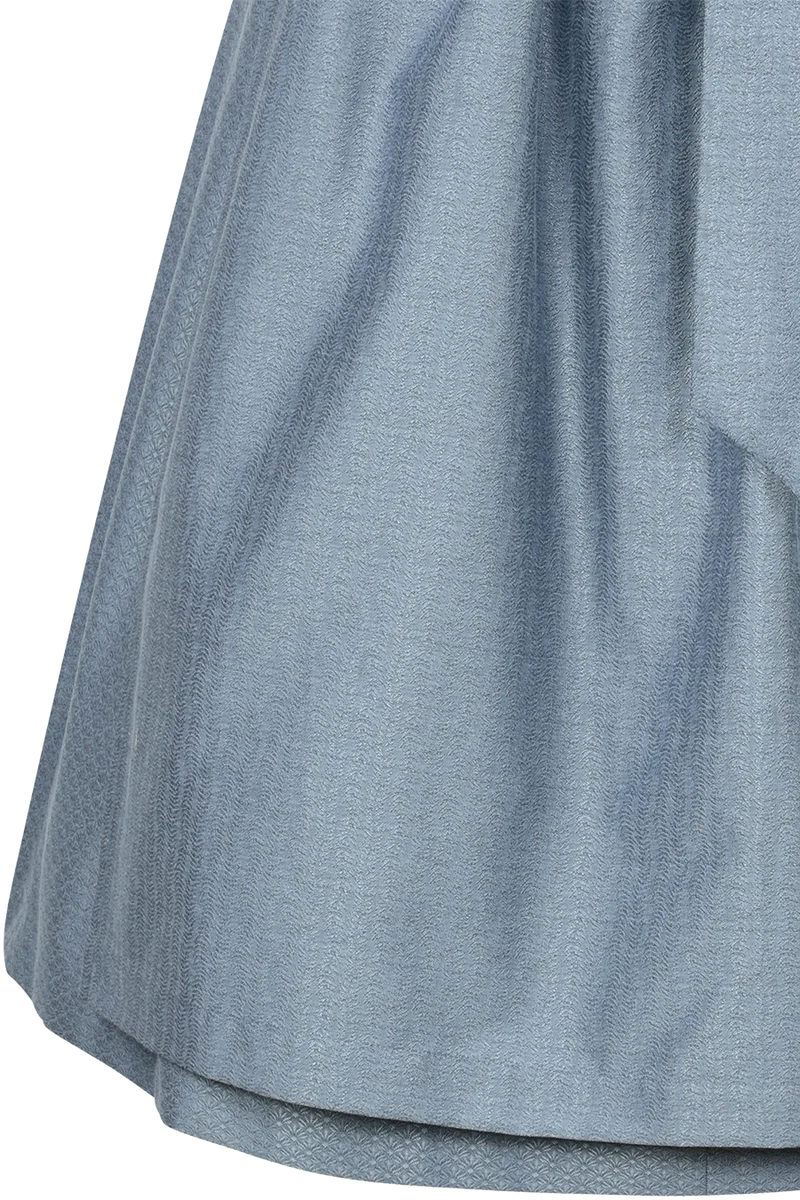 Monochromes Cord-Dirndl mit abtrennbaren Flügelärmeln - himmelblau