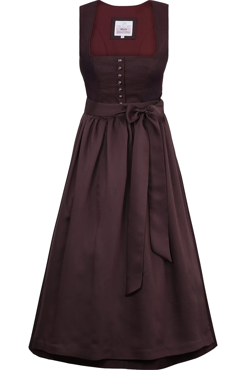 Einfarbiges Midi-Dirndl mit Jacquardmuster - traube