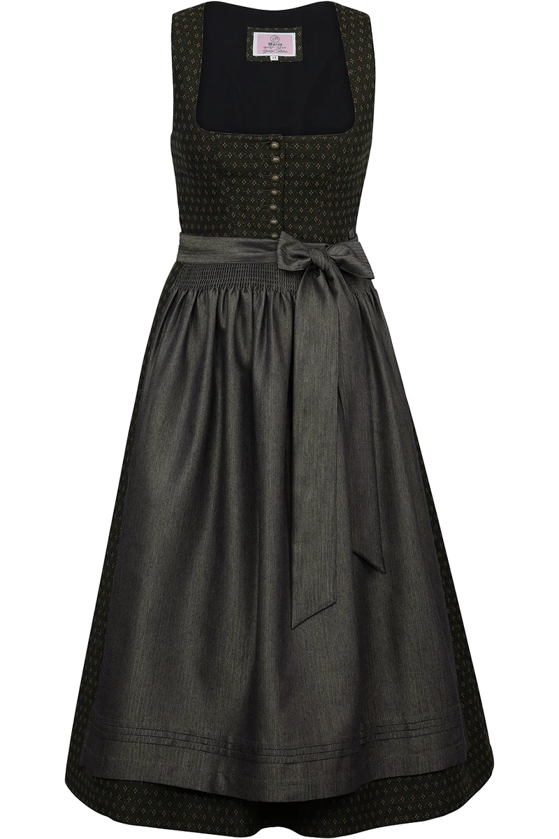 Dirndl in Midilänge 75cm mit Unterrock - tanne