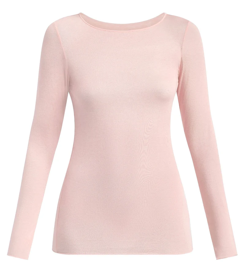 Thermal Light T-Shirt mit Rundhalsausschnitt in zartem Rosa