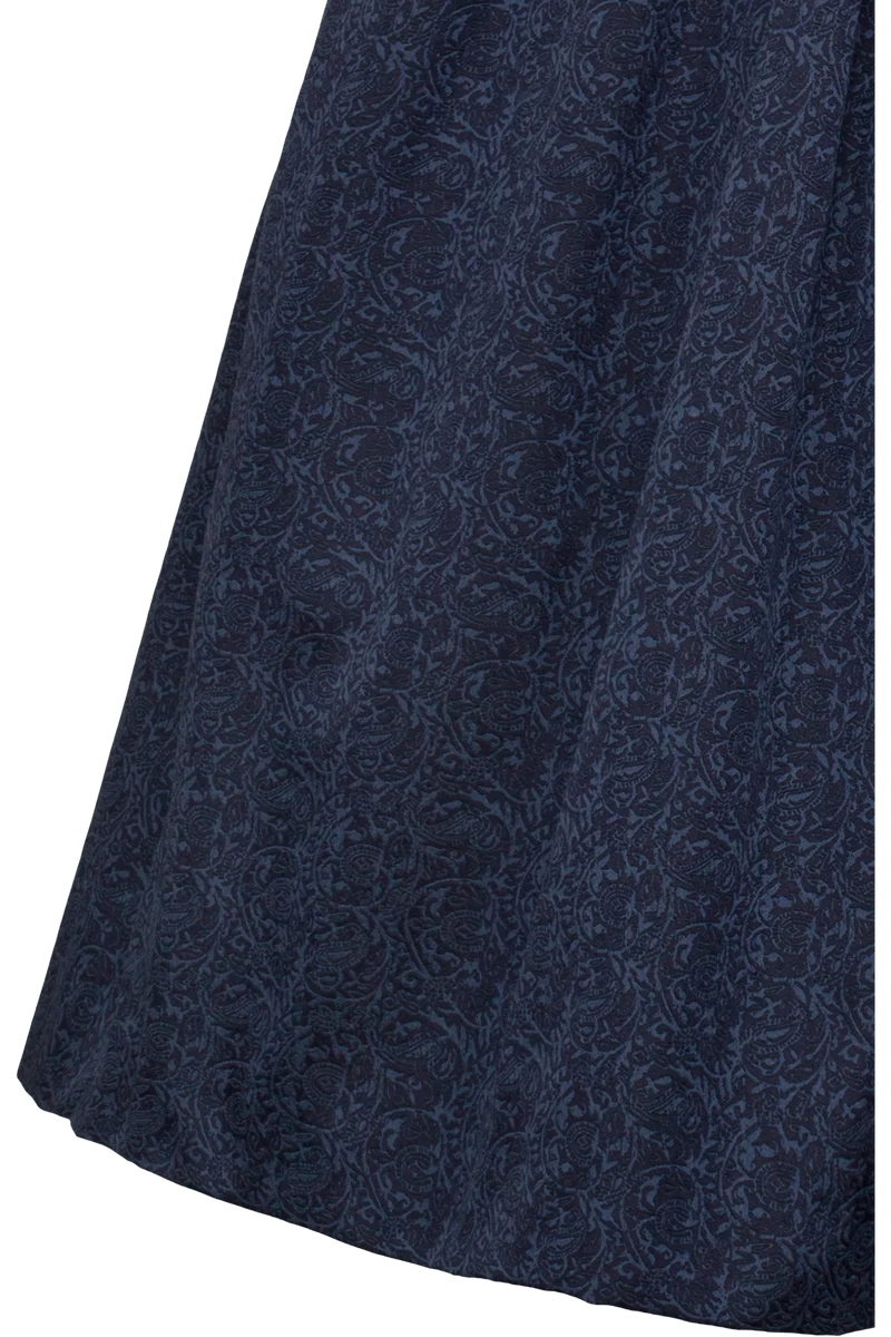 Midi-Dirndl mit glänzendem Strukturmieder Kobra 70cm - dunkelblau