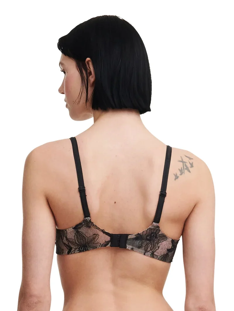 Chantelle – Orchids Push-Up-BH Schwarz