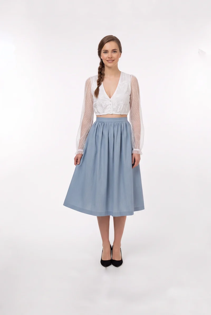 Dirndlbluse Fransenstickerei