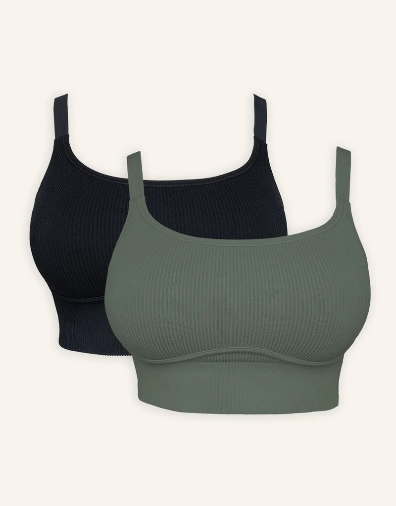 Bustier-Set 2x Freeda Black/Olive