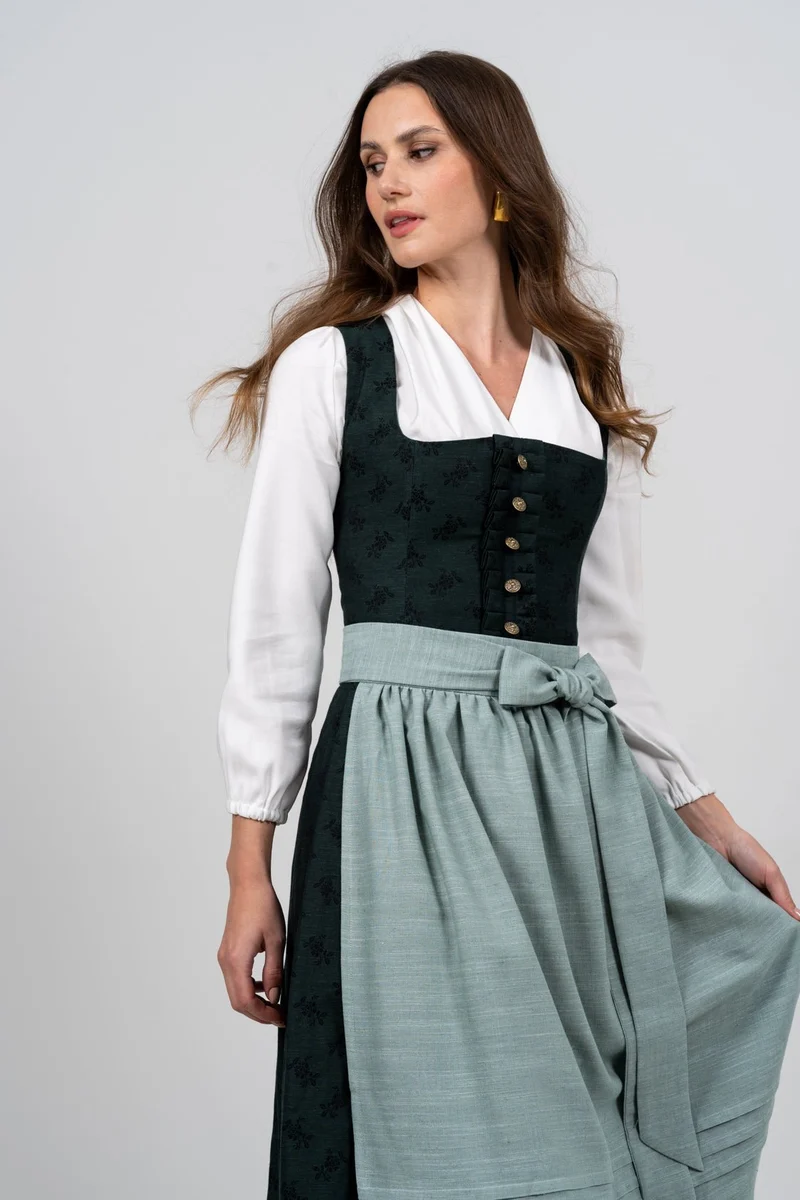DIRNDLBLUSE CACHE COUER LANGARM WEISS