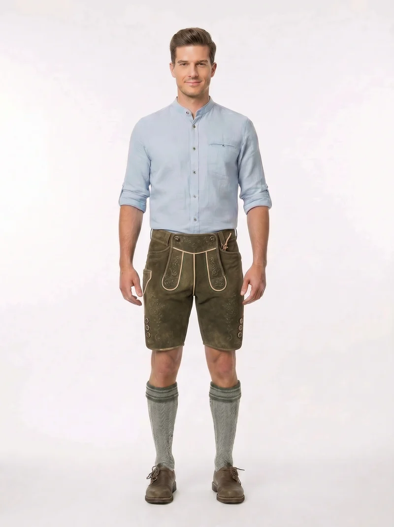 Lederhose Braun Antik/Olive