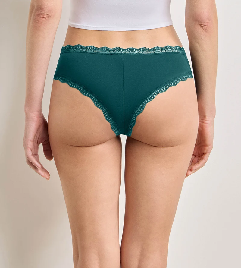 2er-Pack smaragdrosa Slips Daily Coton Dentelle