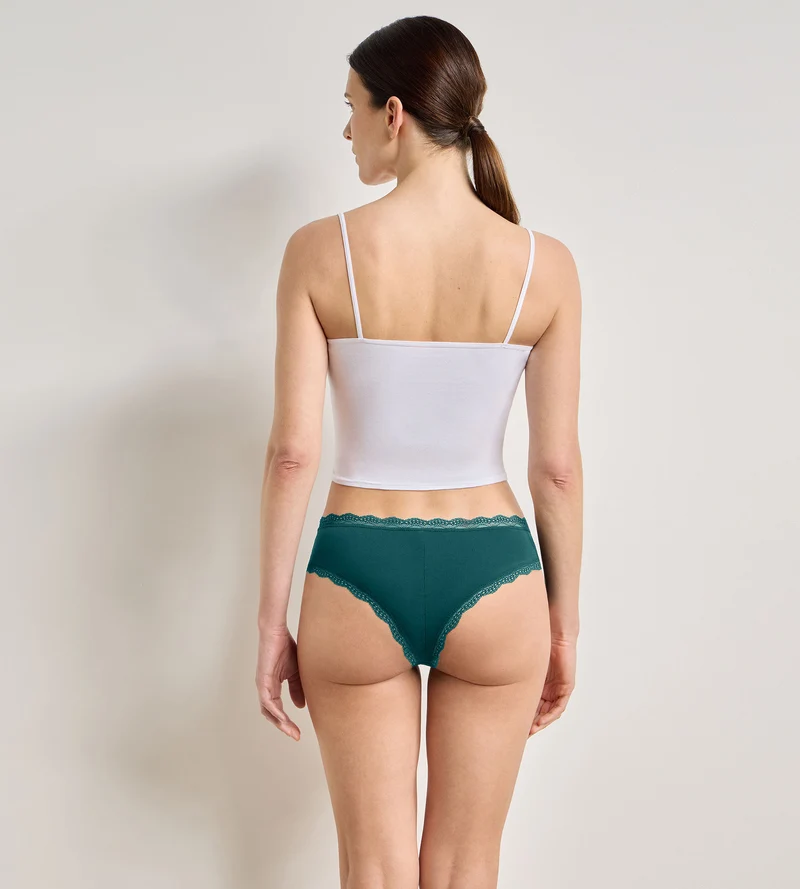 2er-Pack smaragdrosa Slips Daily Coton Dentelle