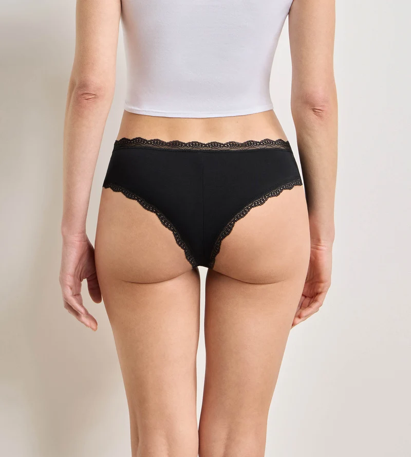 2er-Pack schwarze Slips Daily Coton Dentelle