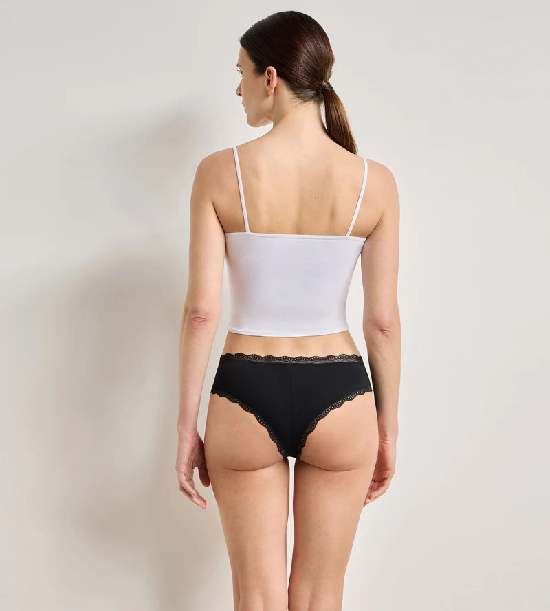 2er-Pack schwarze Slips Daily Coton Dentelle