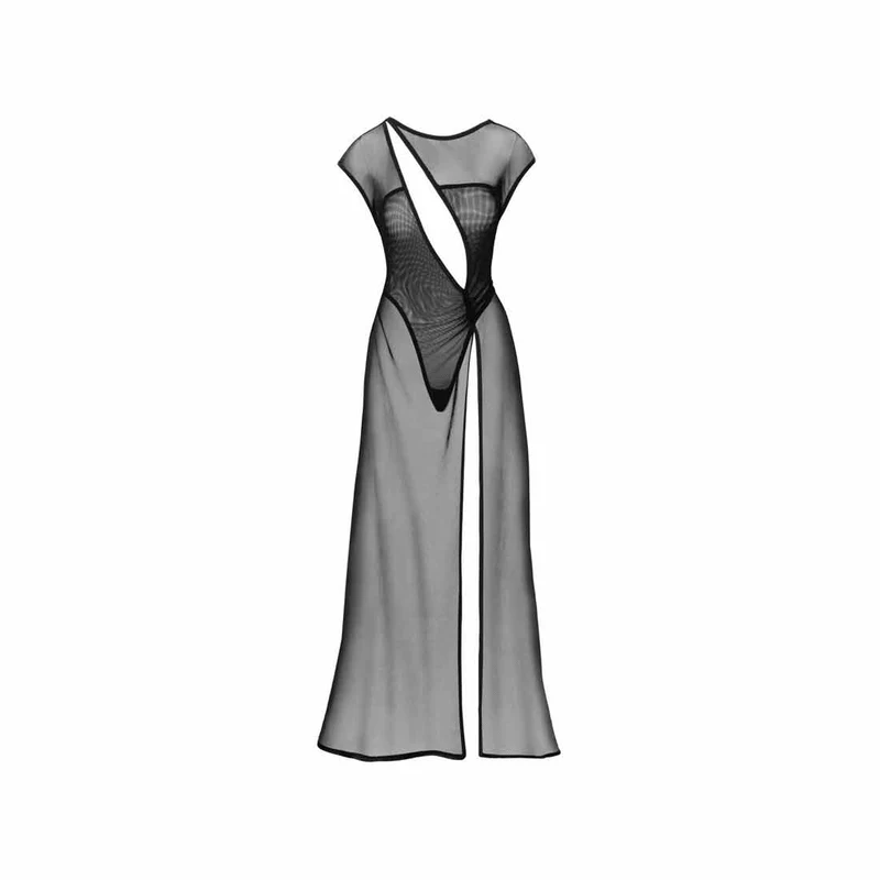 Damen Netzkleid lang und transparent in Schwarz "Maris"