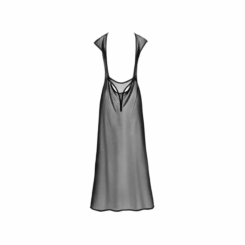 Damen Netzkleid lang und transparent in Schwarz "Maris"