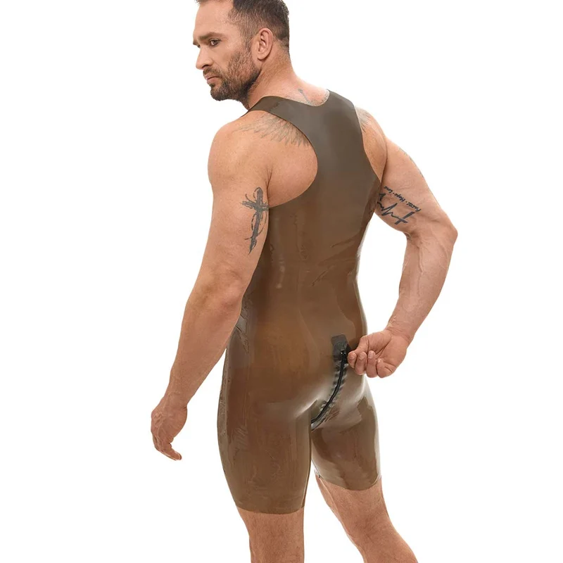 Herren Latex Body semi-transparent mit Zipper, M-2XL "Miles"