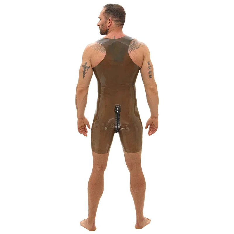 Herren Latex Body semi-transparent mit Zipper, M-2XL "Miles"