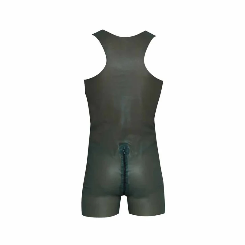 Herren Latex Body semi-transparent mit Zipper, M-2XL "Miles"