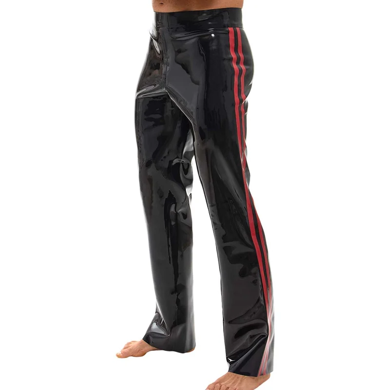 Herren Latexhose Bootcut mit Seitenstreifen, M-XL "Evan"