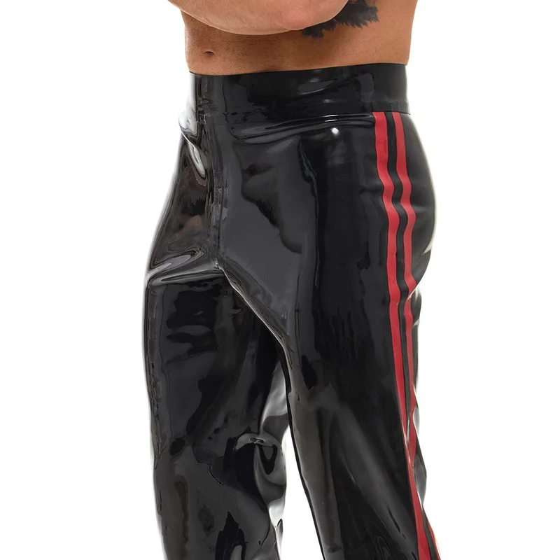 Herren Latexhose Bootcut mit Seitenstreifen, M-XL "Evan"