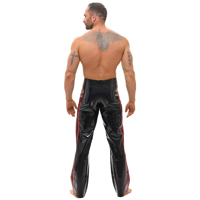 Herren Latexhose Bootcut mit Seitenstreifen, M-XL "Evan"
