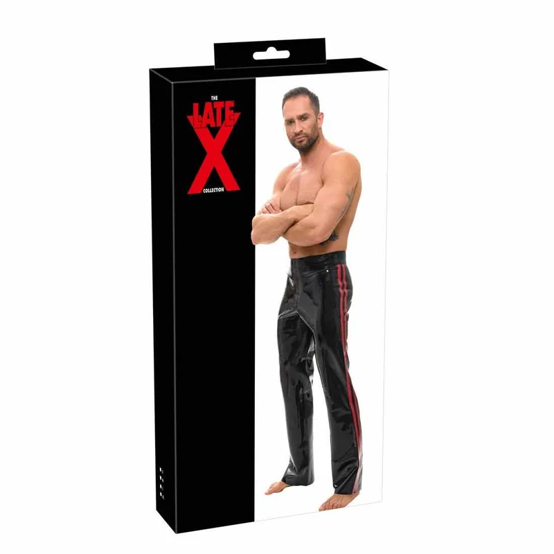Herren Latexhose Bootcut mit Seitenstreifen, M-XL "Evan"