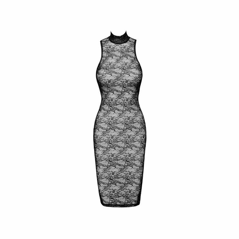 Damen Spitzenkleid Rückenfrei Schwarz, S-XL "Eden"