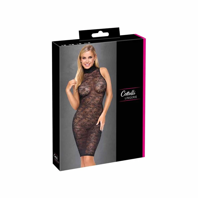 Damen Spitzenkleid Rückenfrei Schwarz, S-XL "Eden"