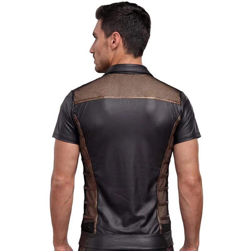 Herren Wetlook Shirt mit Netz und Reißverschluss, M-2XL "Samuel"