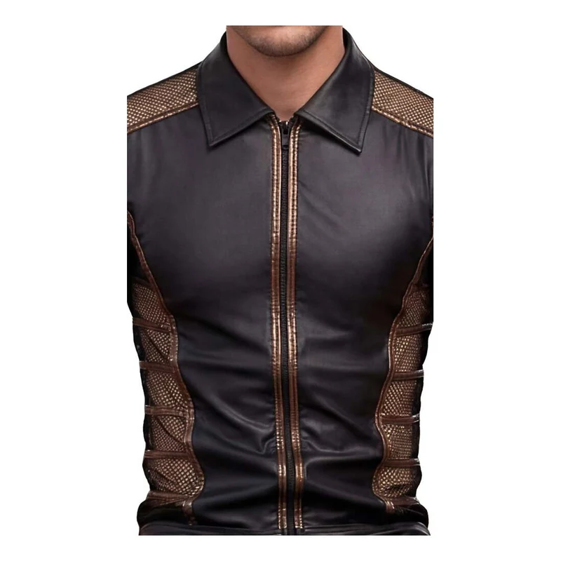 Herren Wetlook Shirt mit Netz und Reißverschluss, M-2XL "Samuel"