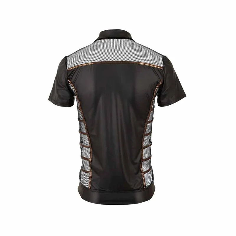 Herren Wetlook Shirt mit Netz und Reißverschluss, M-2XL "Samuel"