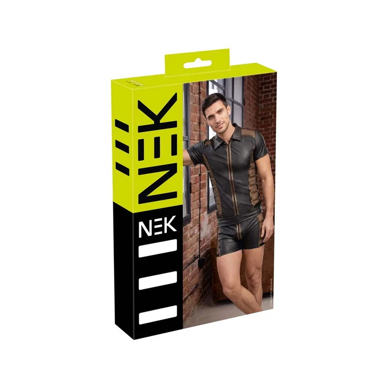 Herren Wetlook Shirt mit Netz und Reißverschluss, M-2XL "Samuel"