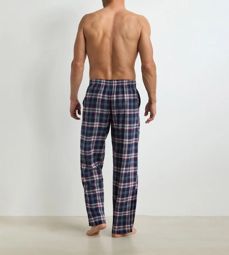 Lange Herrenhose blau kariert Dim Flannel