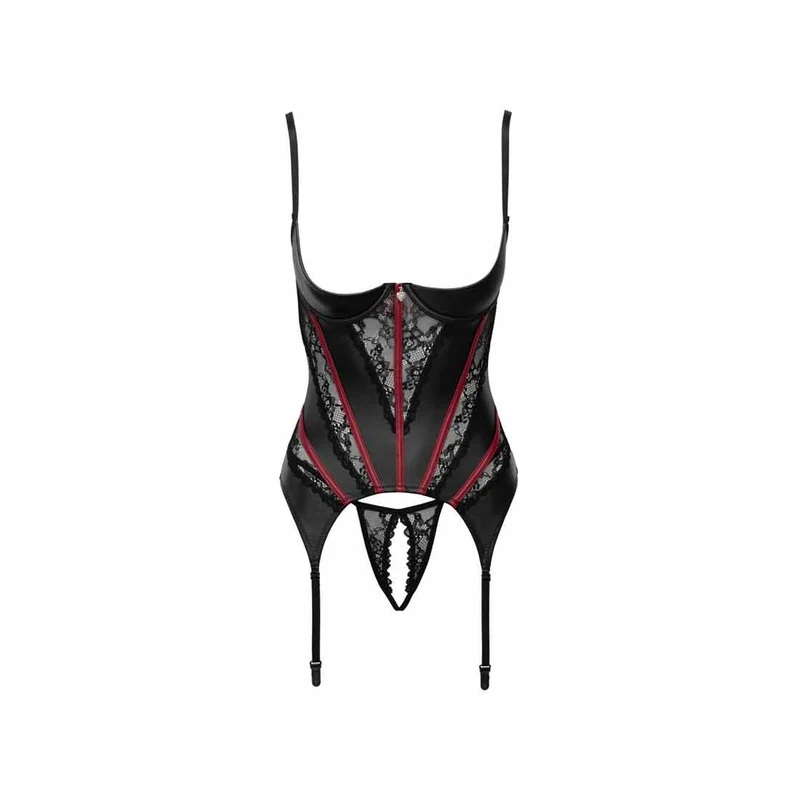 Damen Hebe Straps Set Mattlook Schwarz, S-XL "Kimmi"