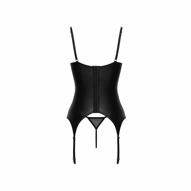 Damen Hebe Straps Set Mattlook Schwarz, S-XL "Kimmi"