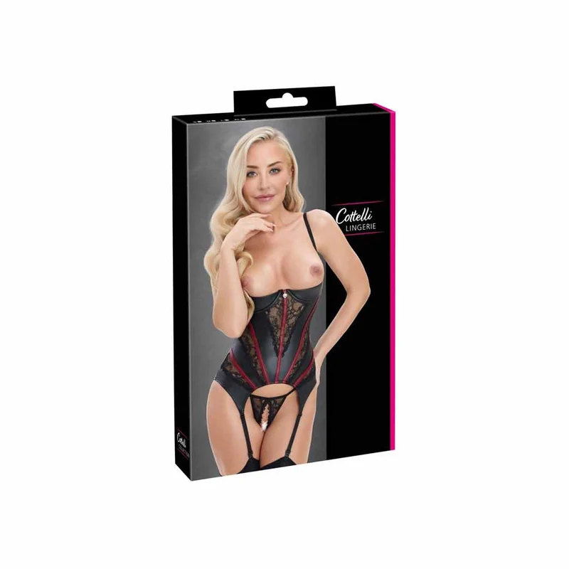 Damen Hebe Straps Set Mattlook Schwarz, S-XL "Kimmi"