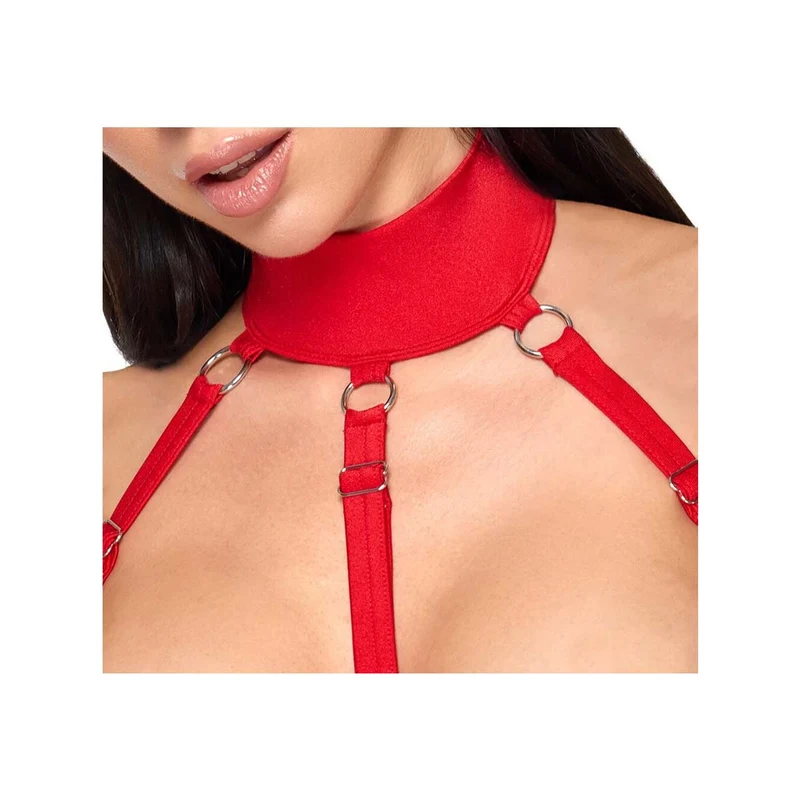 Damen Krankenschwester Dessous Set Weiß Rot "Kiska"