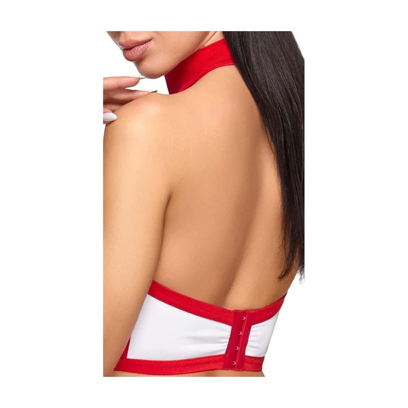 Damen Krankenschwester Dessous Set Weiß Rot "Kiska"