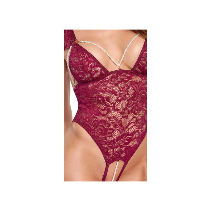 Stringbody Damen Spitze - Bordeaux Rot S-XL "Maren"