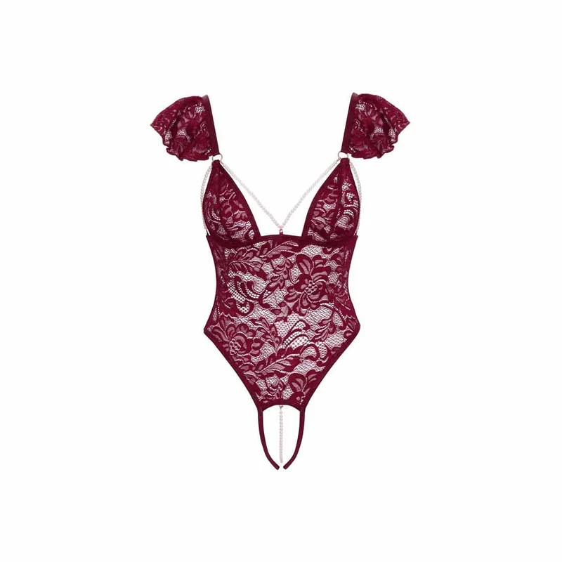 Stringbody Damen Spitze - Bordeaux Rot S-XL "Maren"