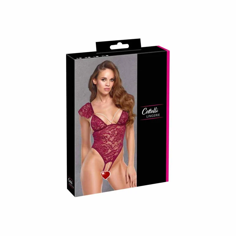 Stringbody Damen Spitze - Bordeaux Rot S-XL "Maren"