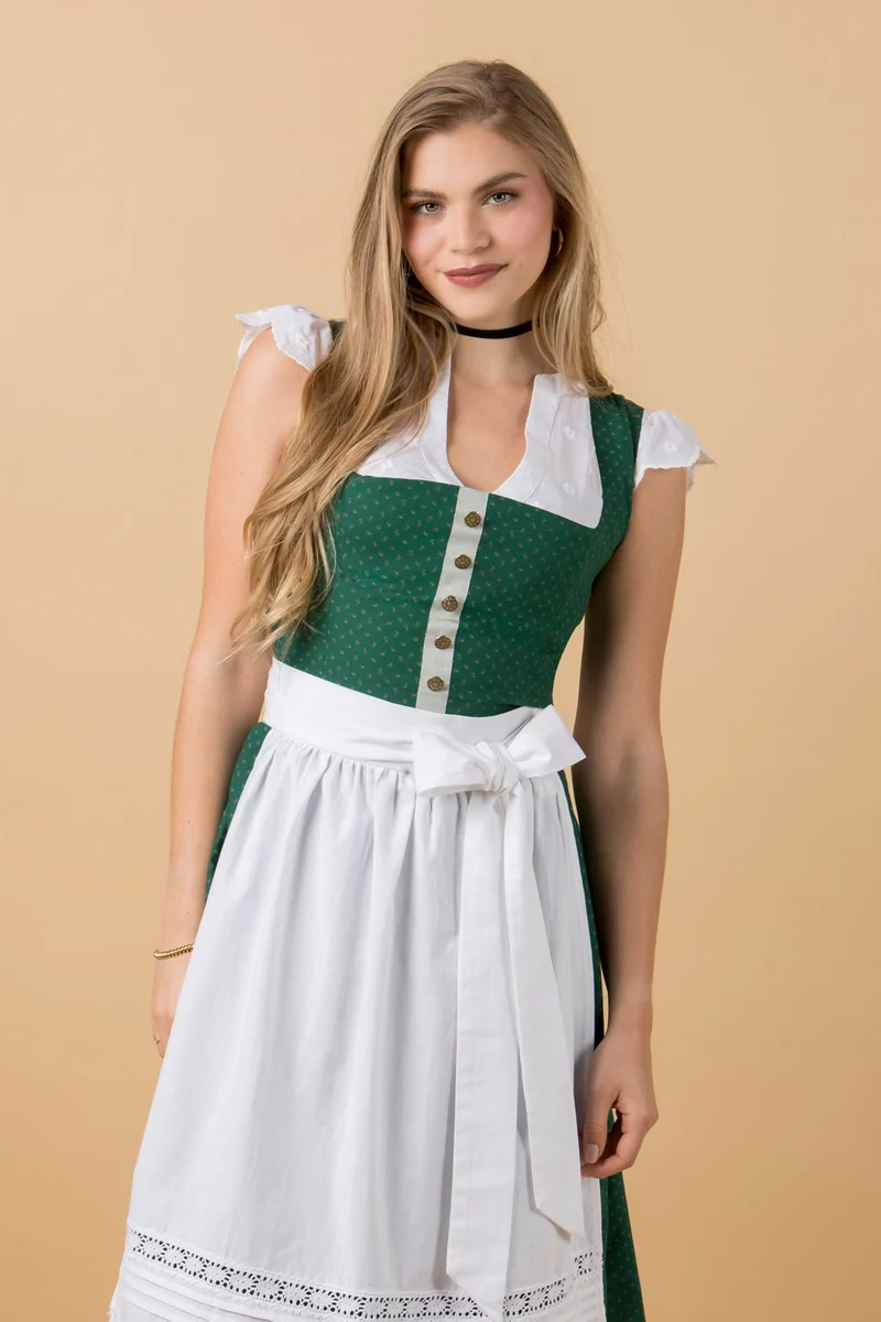 BW DIRNDLBLUSE FLOWER DOTS WEISS