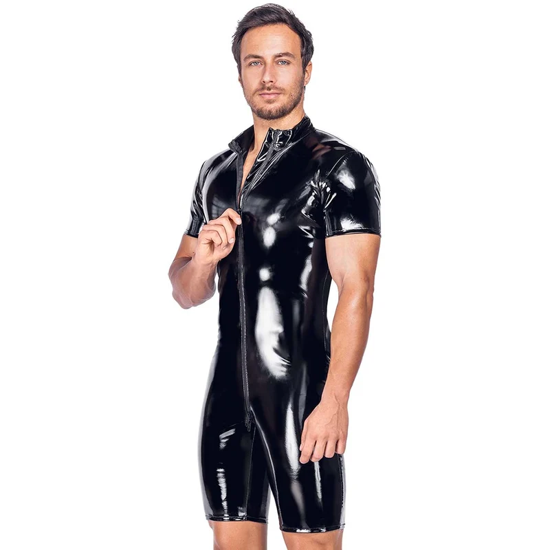 Verführerischer Lack Body für Herren - Schwarz, M-3XL