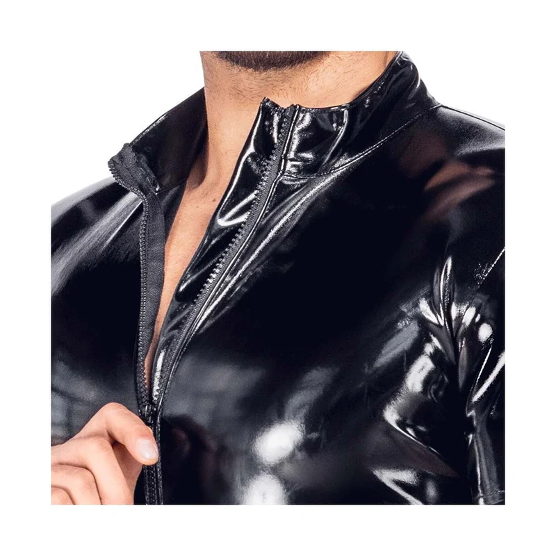 Verführerischer Lack Body für Herren - Schwarz, M-3XL