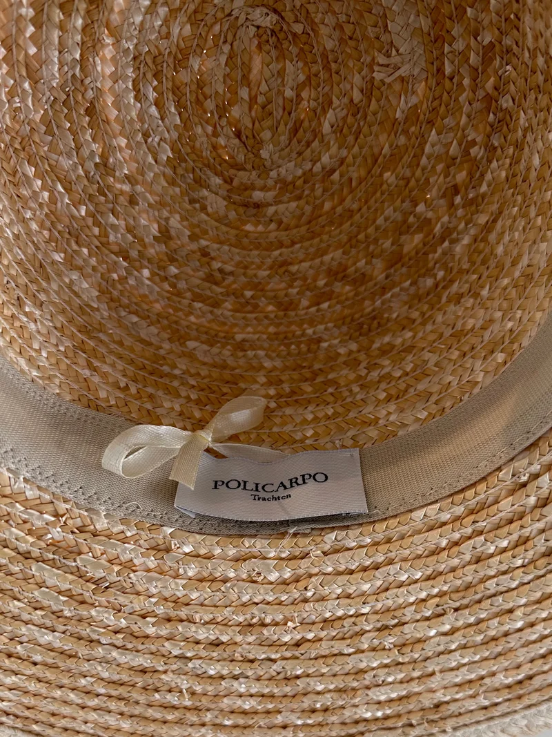 Folklore Cordobes Hut mit folkloristischen Quasten in Creme - aus 100%Stroh
