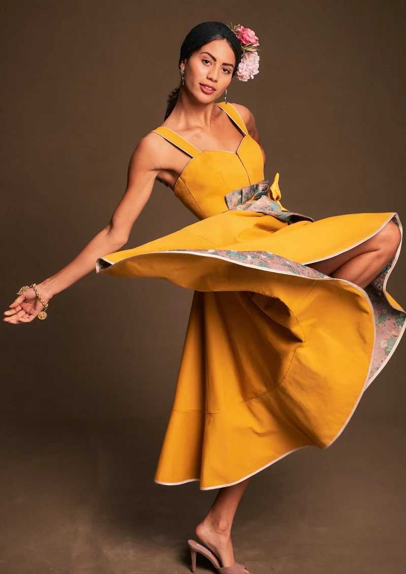 Dirndlkleid in mango gelb - Cascais